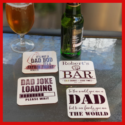 Gifts Actually - Coaster Set - Father's Day / For Dad (Set 1) (Personalised)