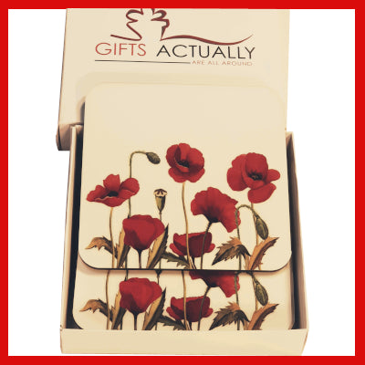 Gifts Actually - Coaster - Floral Collection - Poppy design