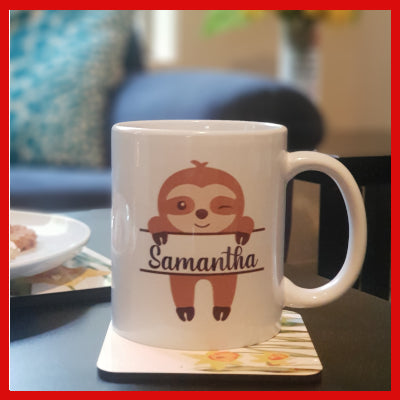 Gifts Actually - Personalised Coffee Cup - Sloth Design