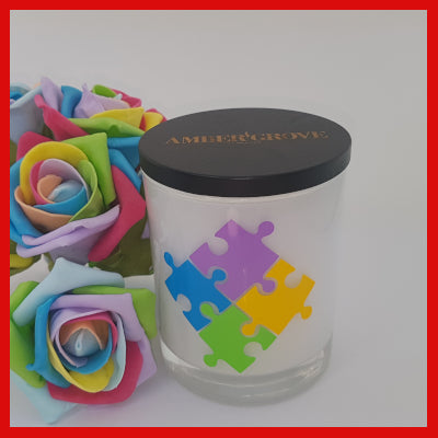 Gifts Actually - Amber Grove Soy wax Candle - Light A Candle for Autism - White