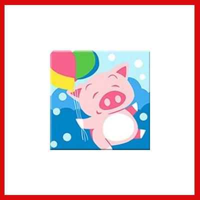Gifts Actually - Paint By Numbers -  Pig (Kids DIY Paint kit)