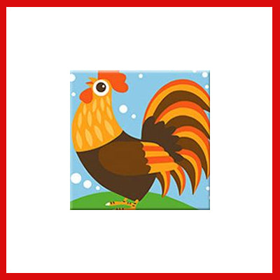 Gifts Actually - Paint By Numbers - Rooster (Kids DIY Paint kit)