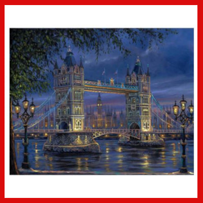 Gifts Actually - Paint By Numbers - London Bridge at Night (DIY Paint kit)