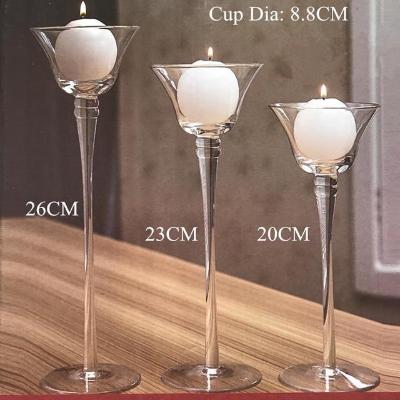 Gifts Actually - Handmade Glass Martini Glass Candle Holders - Set of 3