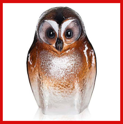 Gifts Actually - Mats Jonasson Crystal - Owl Sculpture (34245) Safari Series