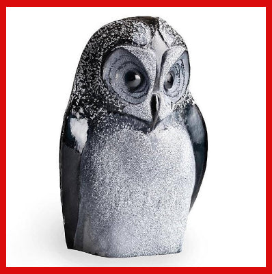 Mats Jonasson - Mats Jonasson Crystal - Owl Sculpture Black Crystal (34050)