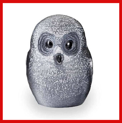 Gifts Actually - Mats Jonasson Crystal - Owl Sculpture Black Crystal (34052) Safari Series