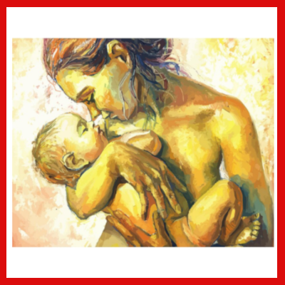 Gifts Actually - Paint By Numbers - Mother and Child (DIY Paint kit)