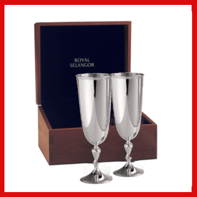 Gifts Actually - Royal Selangor - Sovereign Champagne Flute (Pair)- Gift Boxed