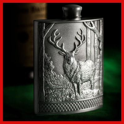 Gifts Actually - Royal Selangor Pewter 165ML Woodland Stag Hip Flask