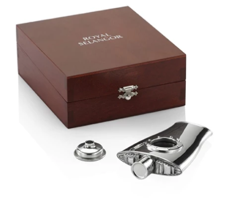 Gifts Actually - Royal Selangor Pewter - Shipflask Hip Flask in Wooden Gift Box