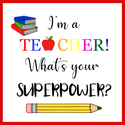 Gifts Actually - Keyring - Teacher gift - I'm a Teacher what's you superpower (Personalised)