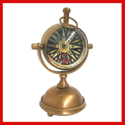 Gifts Actually - Curved Glass Brass Table Clock - Back