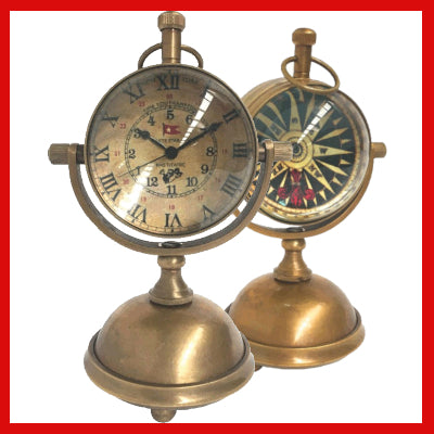 Gifts Actually - Curved Glass Brass Table Clock