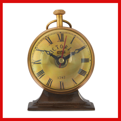 Gifts Actually - Australian 1930 Penny Curved Glass Table Clock