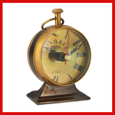 Gifts Actually - Australian 1930 Penny Curved Glass Table Clock - Front 2