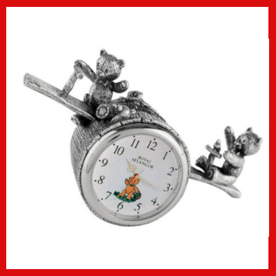 Gifts Actually - Royal Selangor Pewter- Teddy Bears Picnic Table Clock