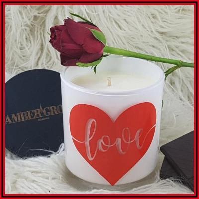 Gifts Actually - Amber Grove Soy wax Candle - Romance  - Candles with Love - Love in a Heart