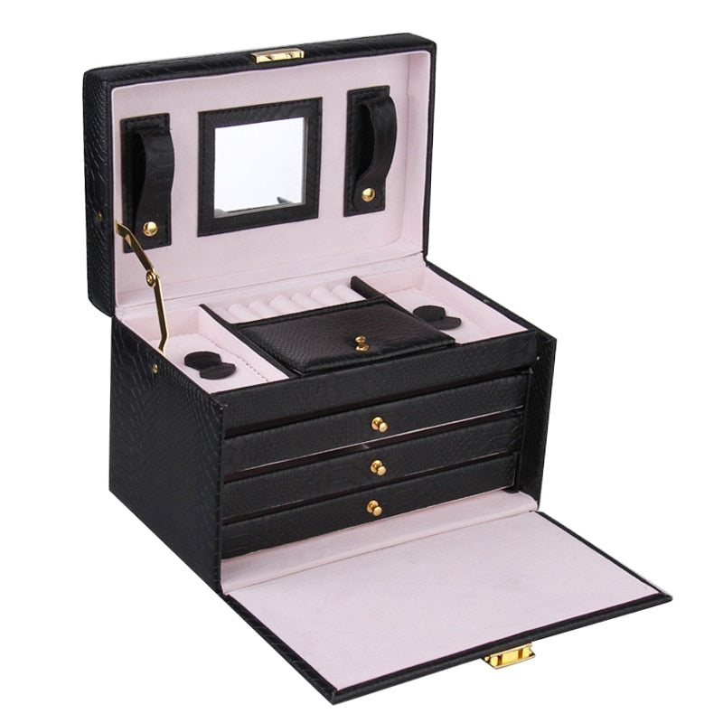 Jewelry Storage Box and Packaging Rings Display Organizer Girls Necklaces Holder Earrings Makeup Box Cosmetics Beauty Case Gifts